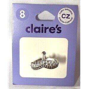 Claire's Cubic Zirconia Silver-Tone Crown Ring NWT Sz 8
